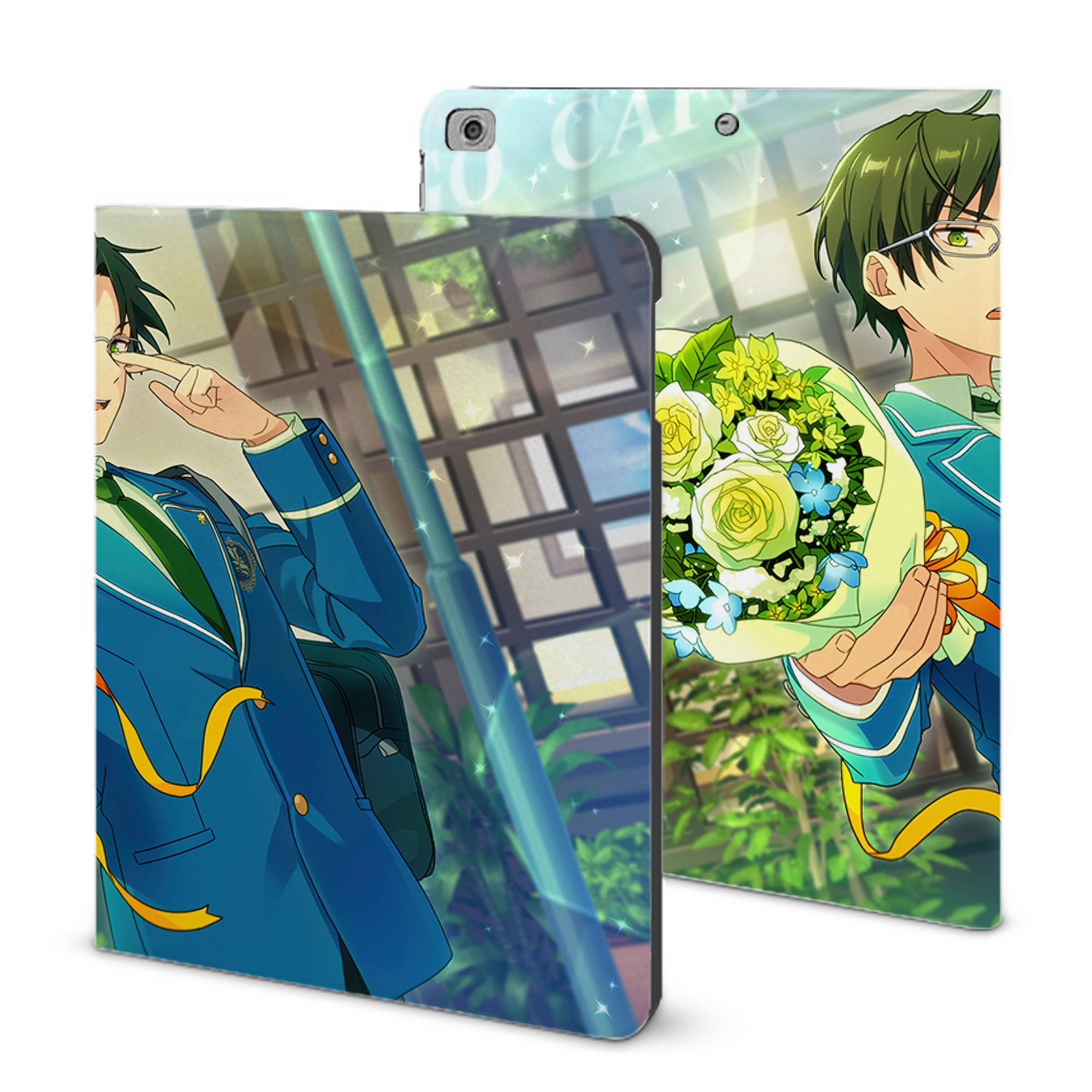 あんさんぶるスターズ! Ensemble Stars IPad ケース ブック型 PUレザー TPU 耐衝撃 軽量 薄型 ペン収納なし 全面保護 IPad 各モデル対応